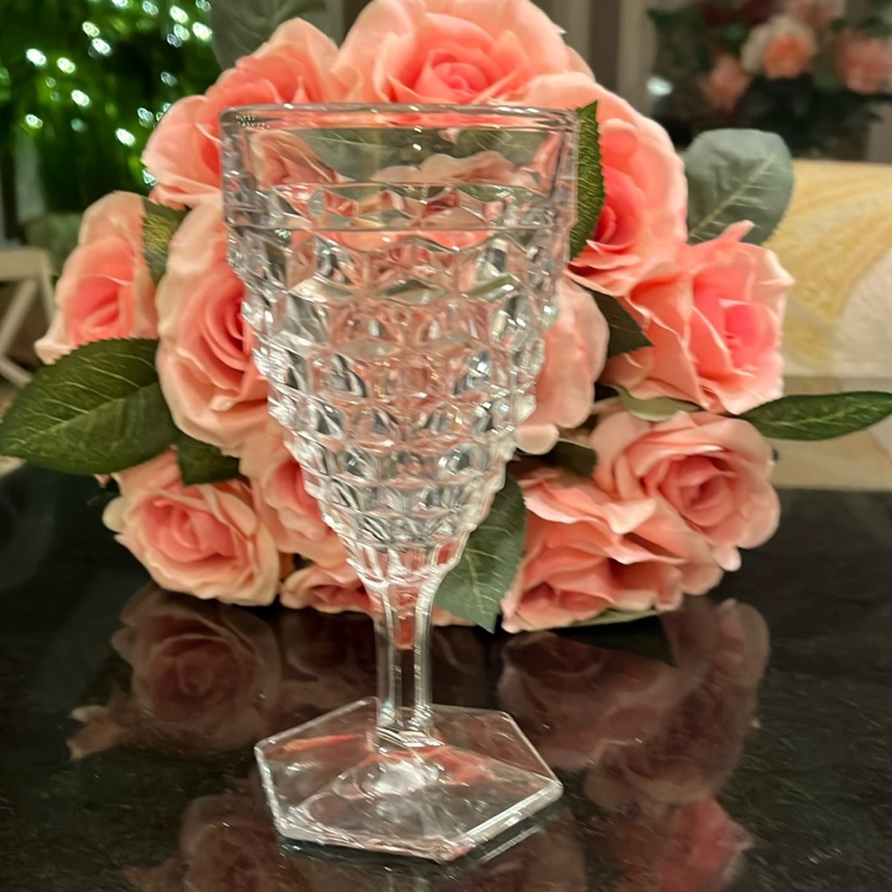 (1) Fostoria American Clear Stemmed Water Goblet